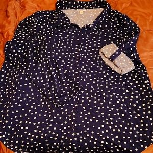 LuLaRoe Navy Blue and White Blouse Size 3x
